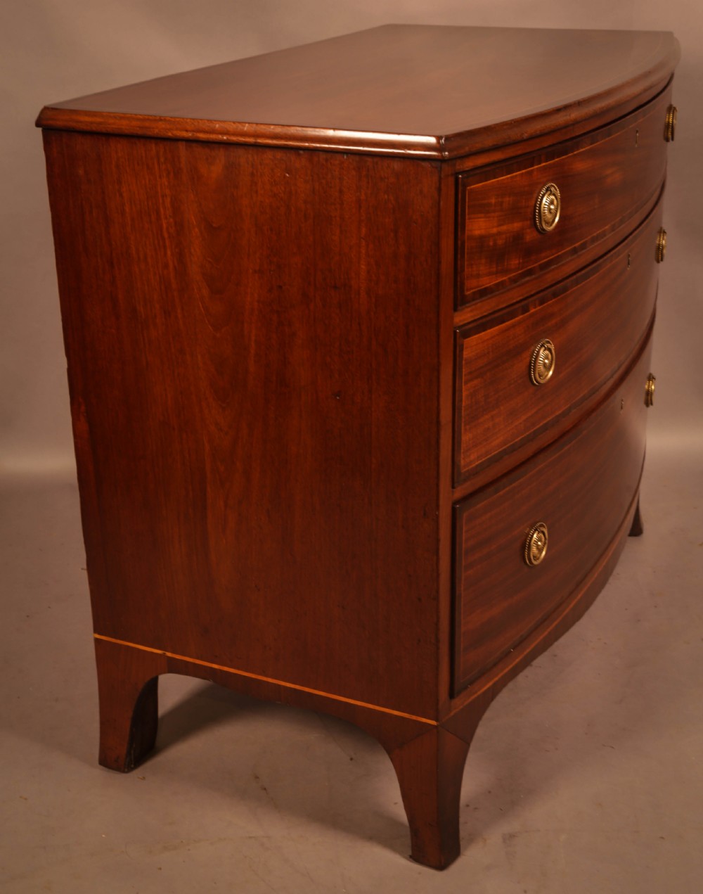 A Very Good Georgian 3 High Bow Front Chest View VIII