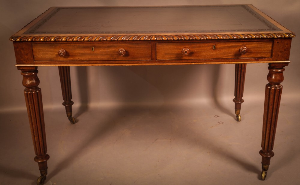 A victorian 2 Drawer Library Table Mahogany View II