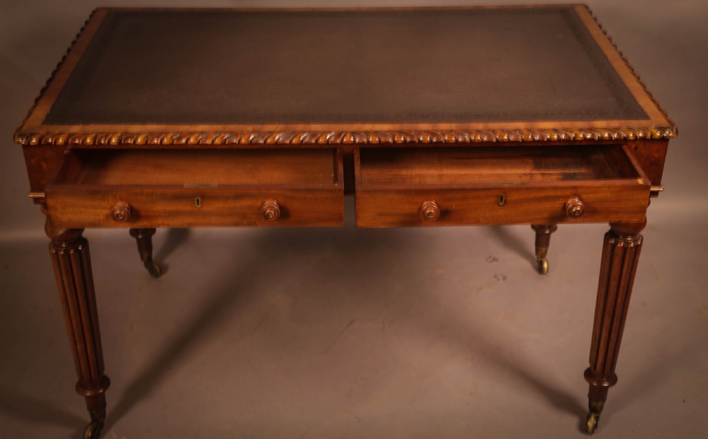 A victorian 2 Drawer Library Table Mahogany View III