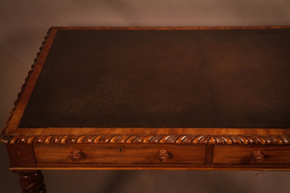 A victorian 2 Drawer Library Table Mahogany View IV