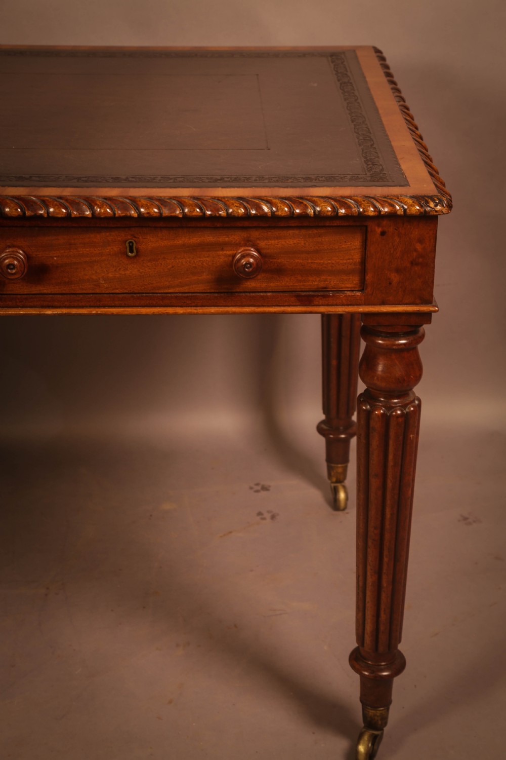 A victorian 2 Drawer Library Table Mahogany View VI