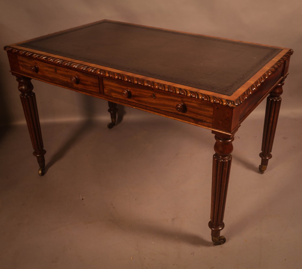 A victorian 2 Drawer Library Table Mahogany View VII