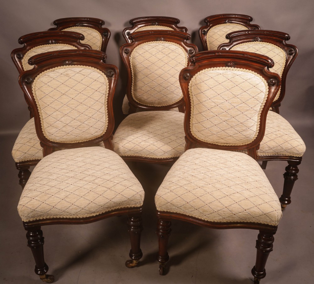 A Quality Set of 8 Victorian Dining Chairs Mahogany