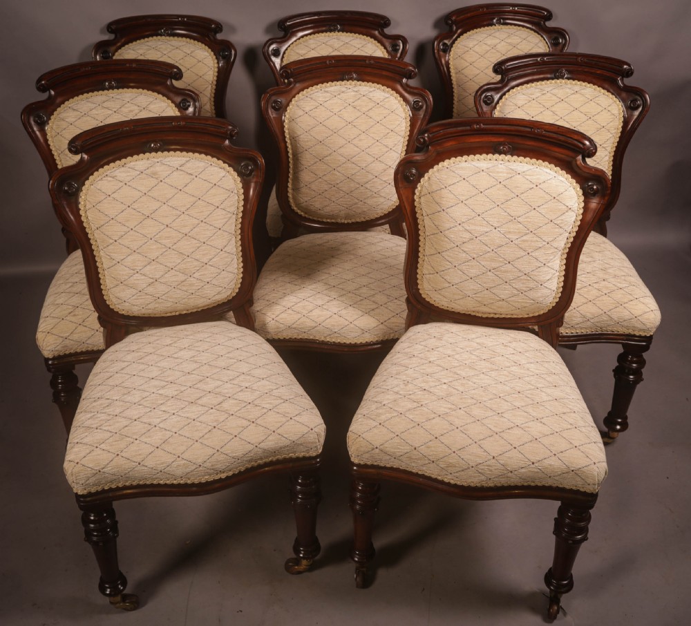 A Quality Set of 8 Victorian Dining Chairs Mahogany View II