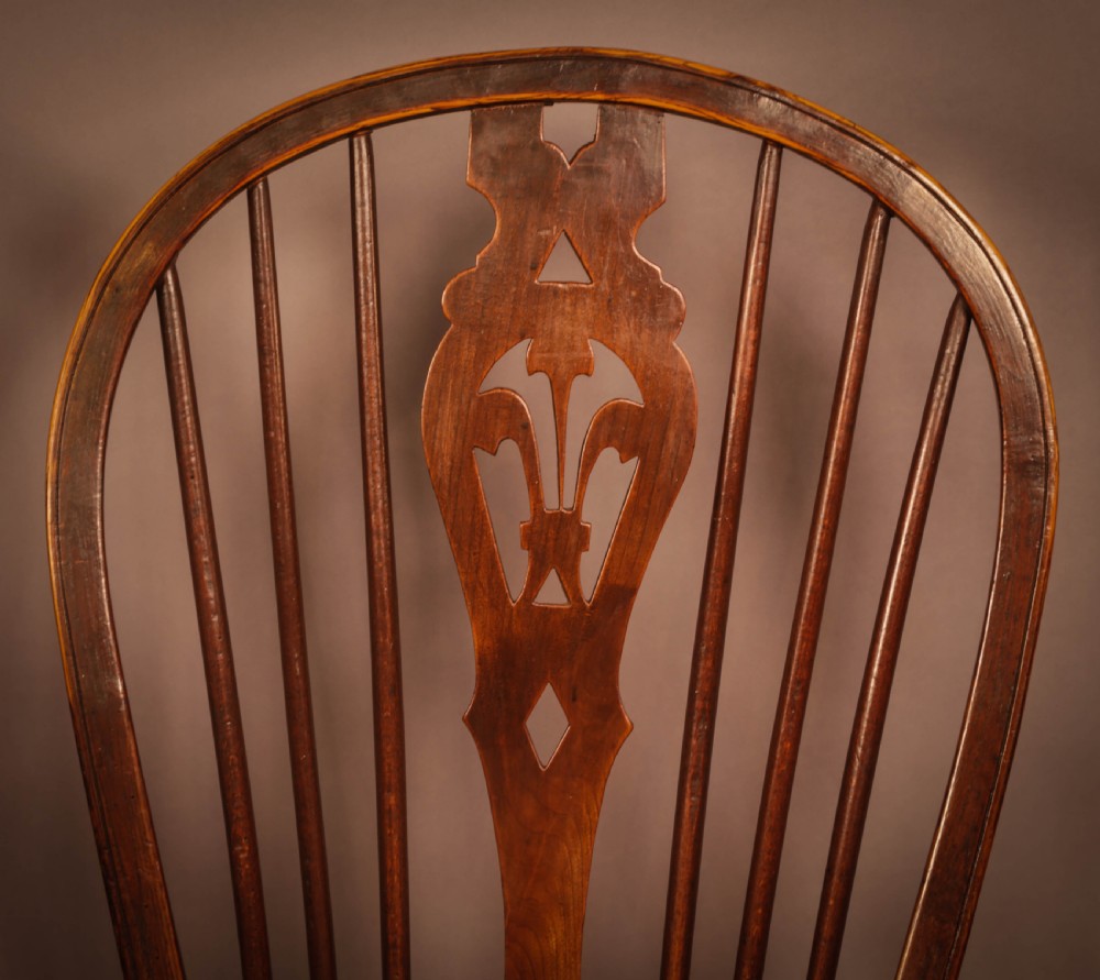 A Pair of 19th century hoop back kitchen chairs wheatsheaf splat View VI