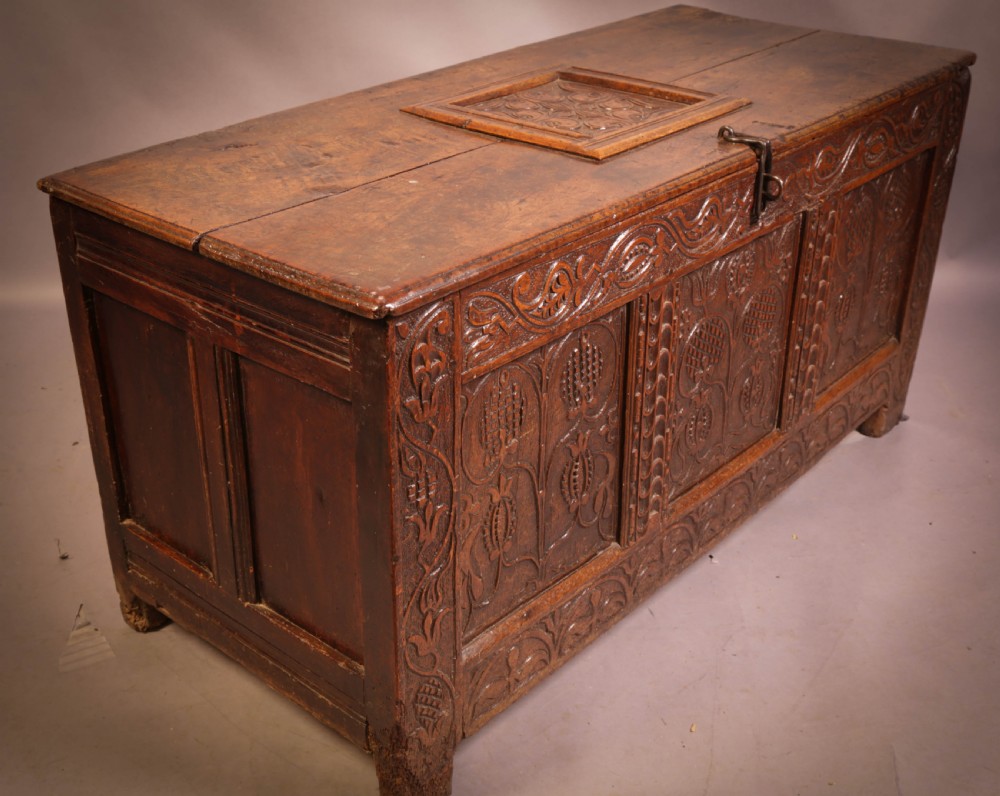 A Good 17th century Coffer in Oak View III