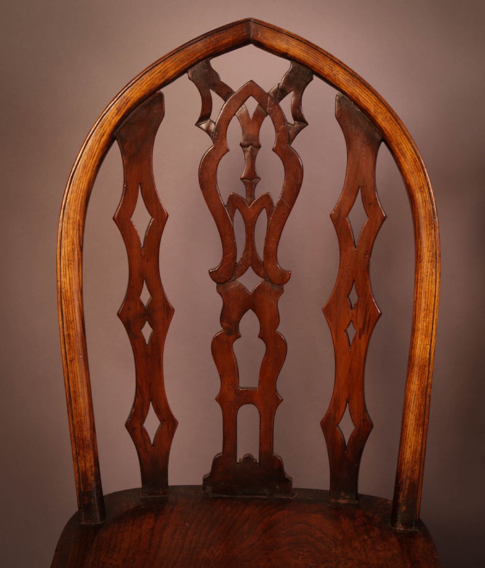 A Rare Pair Of Gothic Kitchen Chairs c 1880 View II