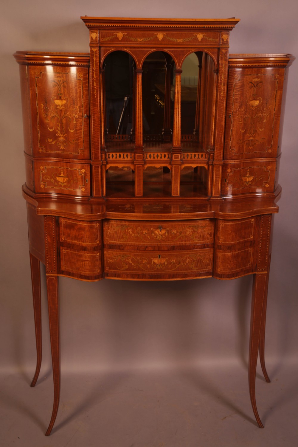 A Fantastic Victorian Salon Cabinet in Mahogany with Inlay View II