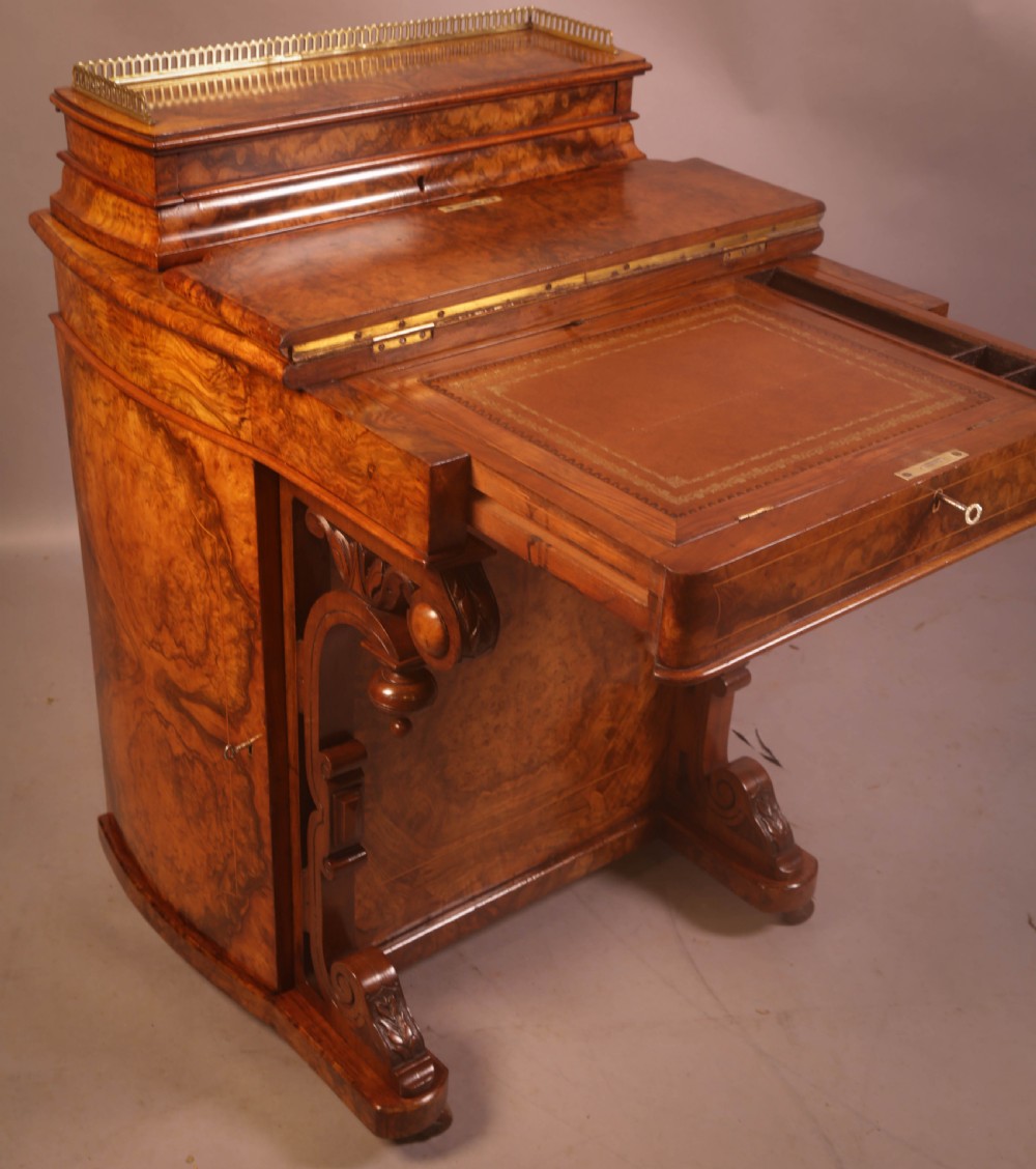 A Superb Victorian Davenport Desk in Burr Walnut View II
