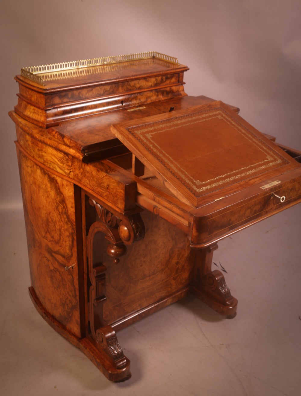 A Superb Victorian Davenport Desk in Burr Walnut View III