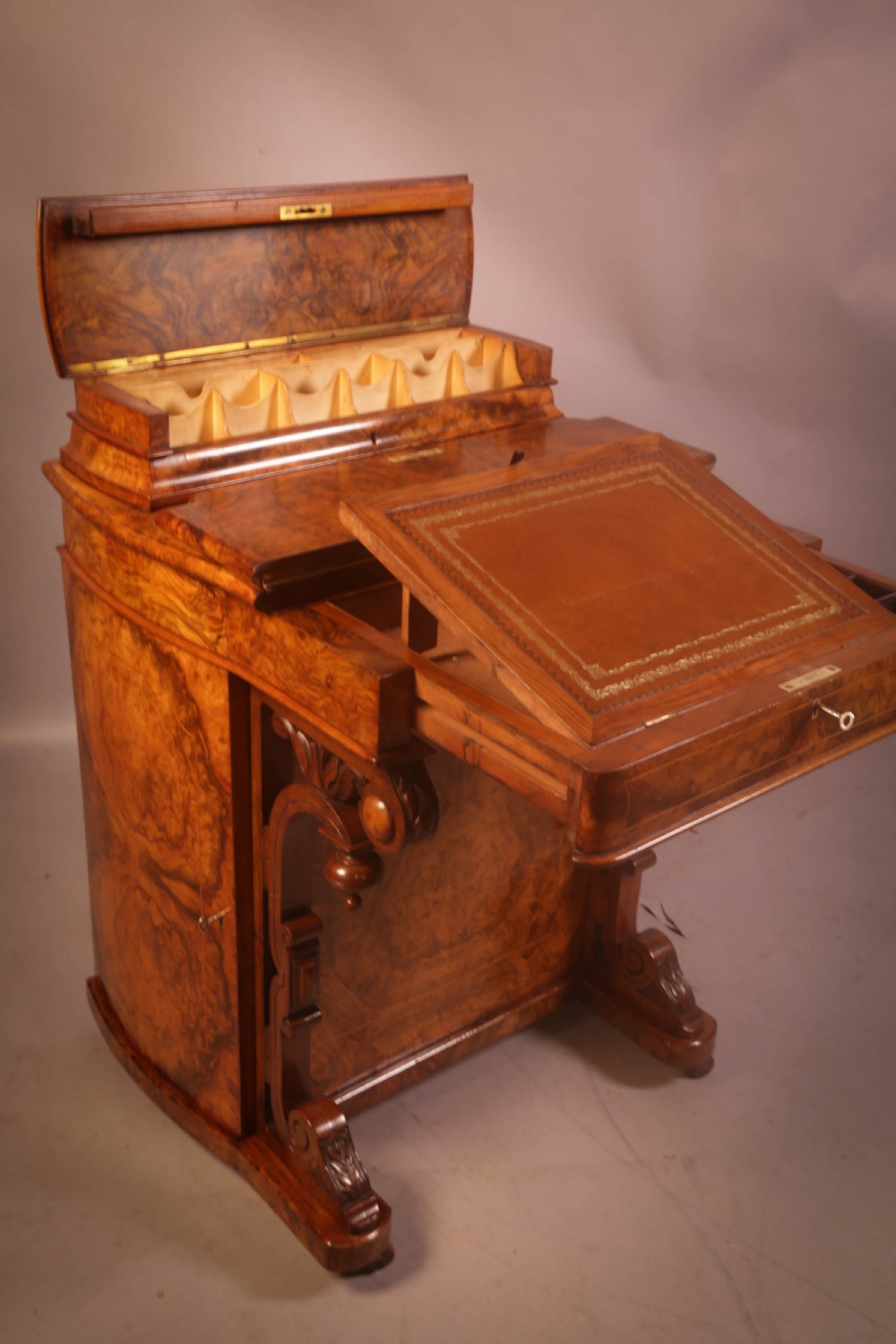 A Superb Victorian Davenport Desk in Burr Walnut View IV
