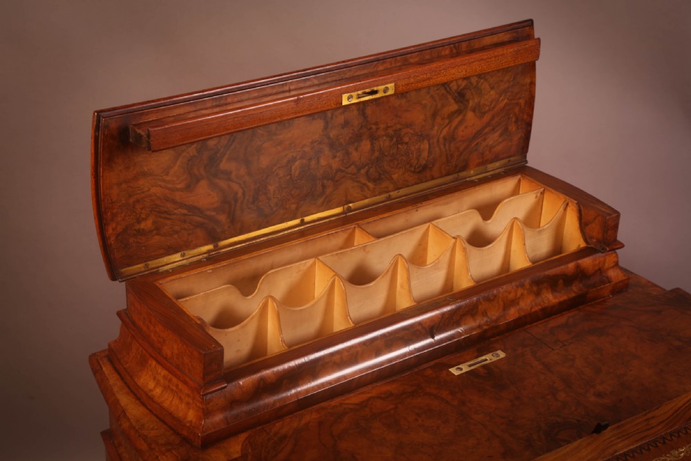 A Superb Victorian Davenport Desk in Burr Walnut View VI