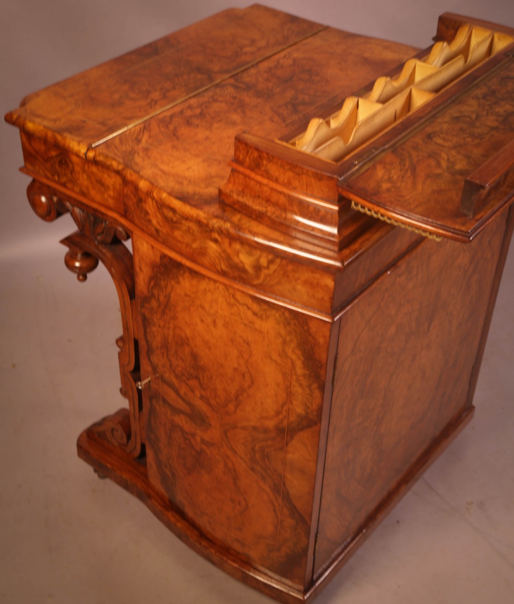 A Superb Victorian Davenport Desk in Burr Walnut View XV