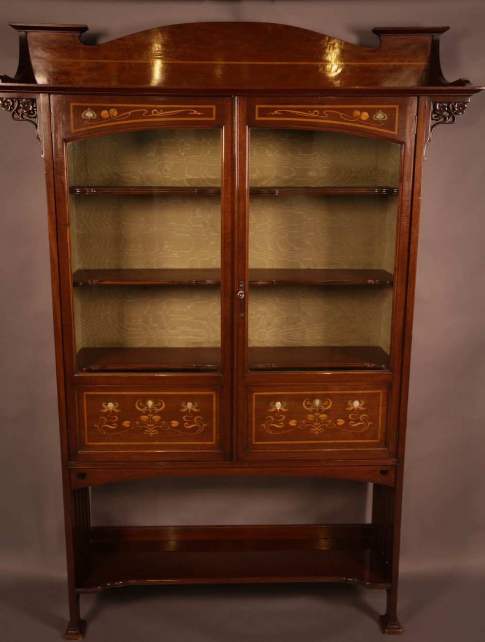 A Good Art Nouveau Display Cabinet in Mahogany