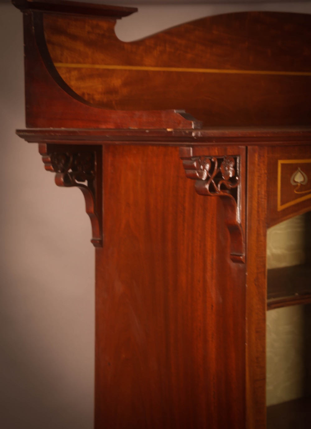 A Good Art Nouveau Display Cabinet in Mahogany View V