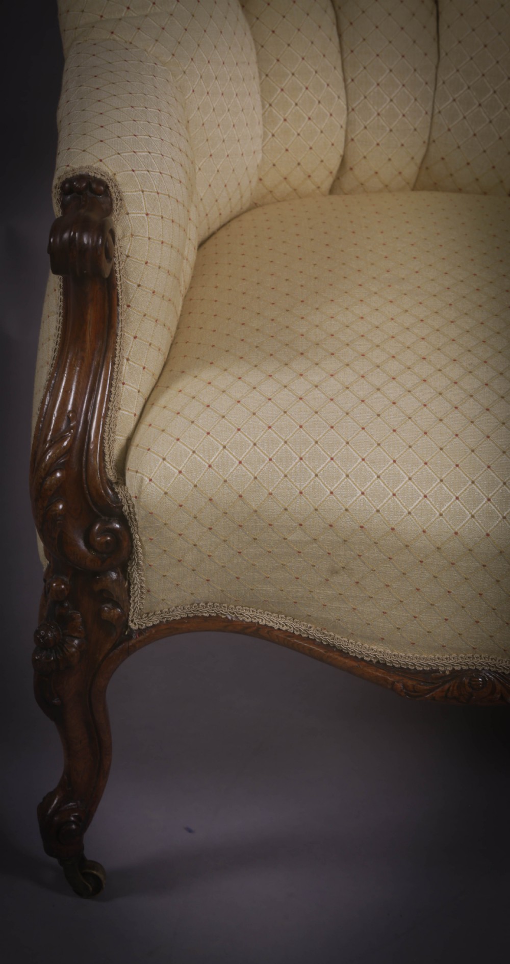 A Victorian library Chair in Walnut on Cabriole legs View VI