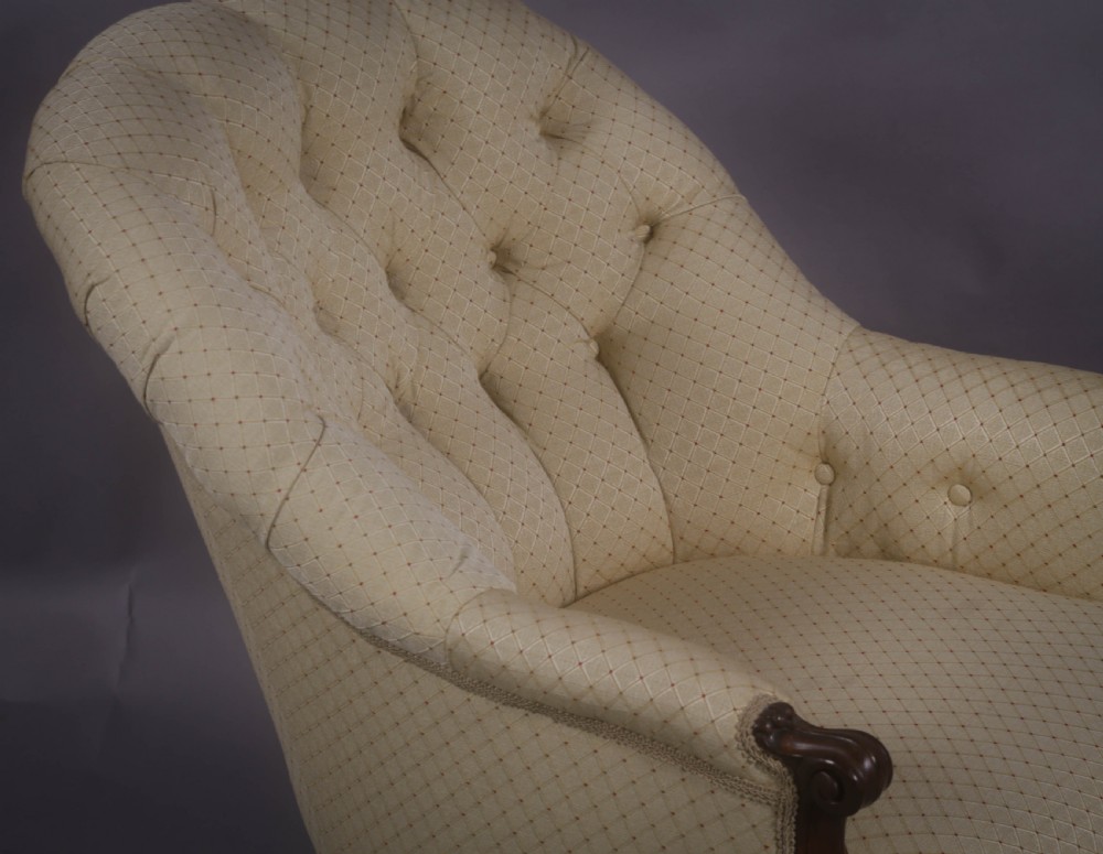 A Victorian library Chair in Walnut on Cabriole legs View IX