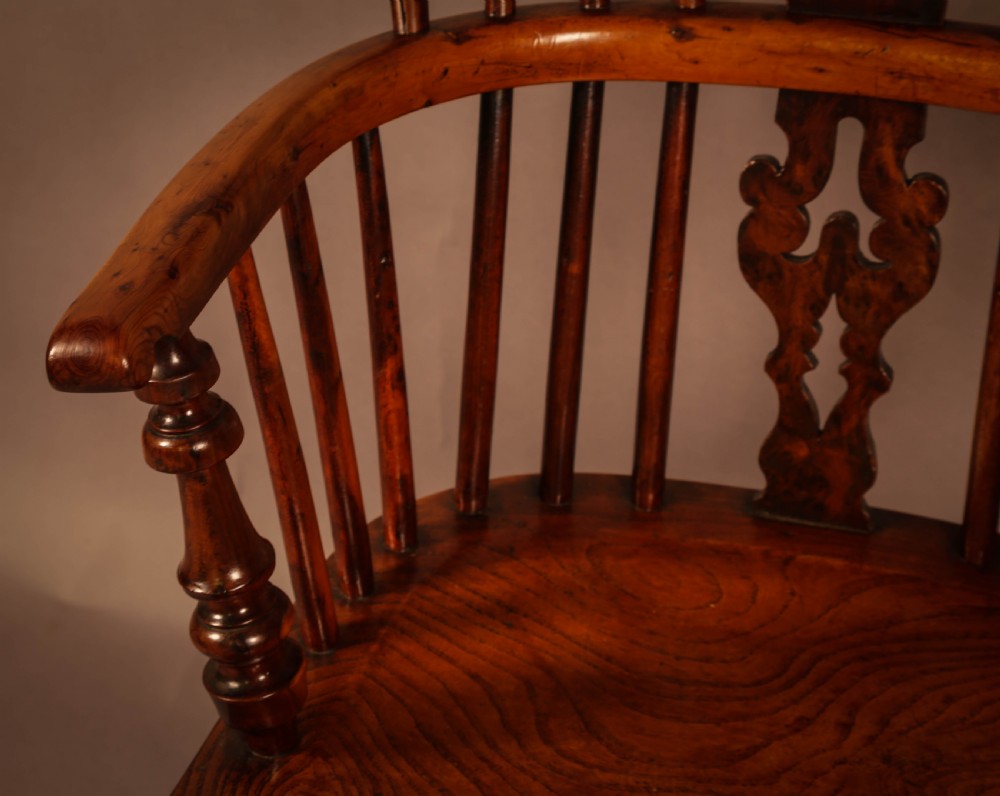 Yew Wood Windsor Chair Gabbitass Worksop c1840 View VII