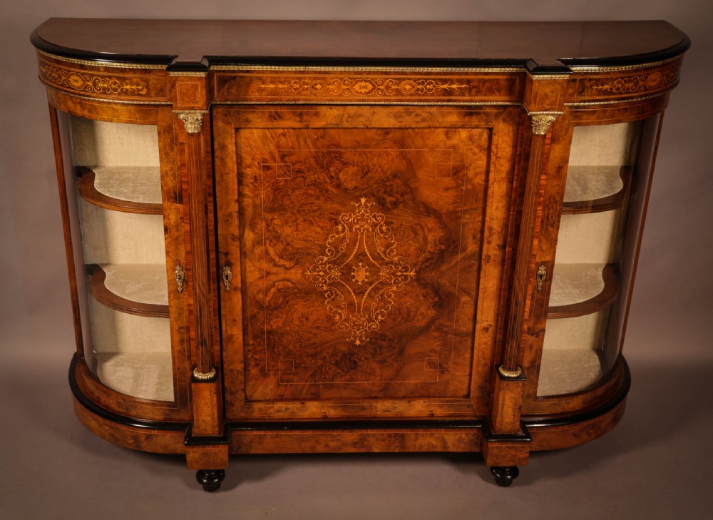 A Victorian Burr Walnut Credenza