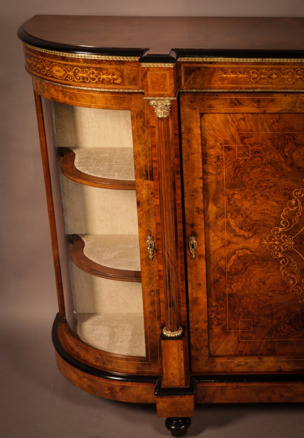 A Victorian Burr Walnut Credenza View II