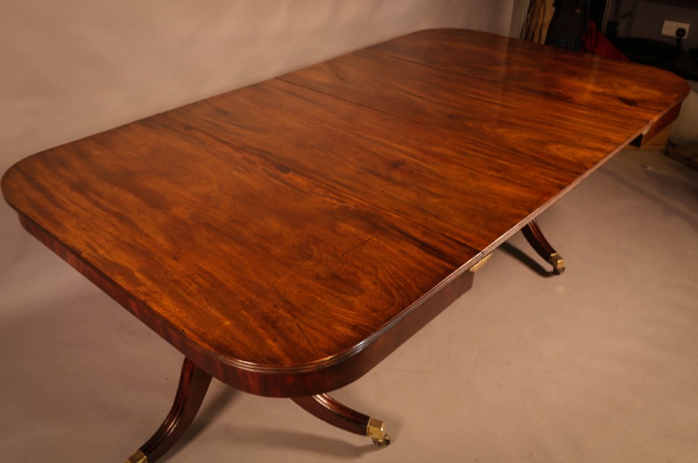 A Georgian Twin Pillar Dining Table in mahogany View III
