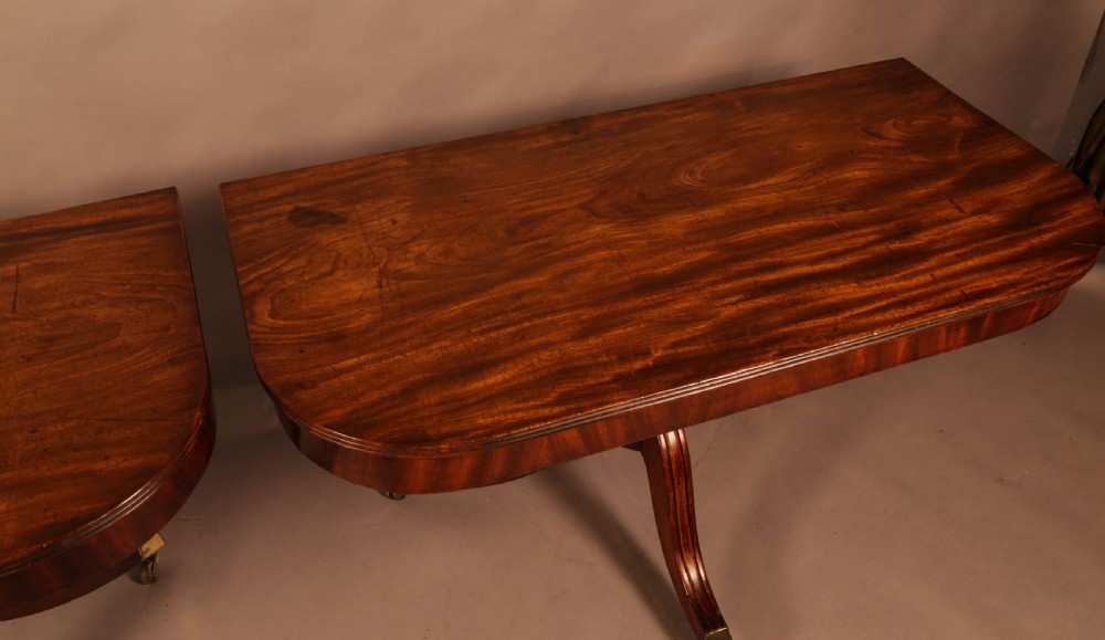 A Georgian Twin Pillar Dining Table in mahogany View XI
