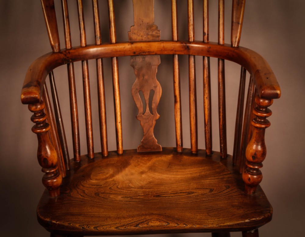 Yew Wood High Back Windsor Chair Rockley View V