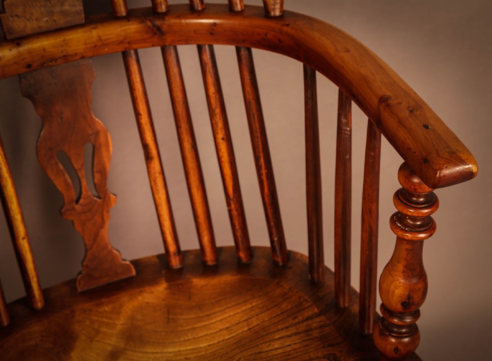 Yew Wood High Back Windsor Chair Rockley View VIII