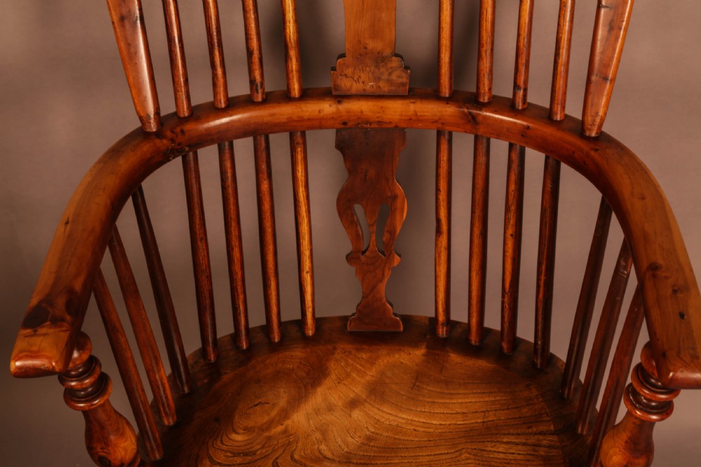 Yew Wood High Back Windsor Chair Rockley View XI