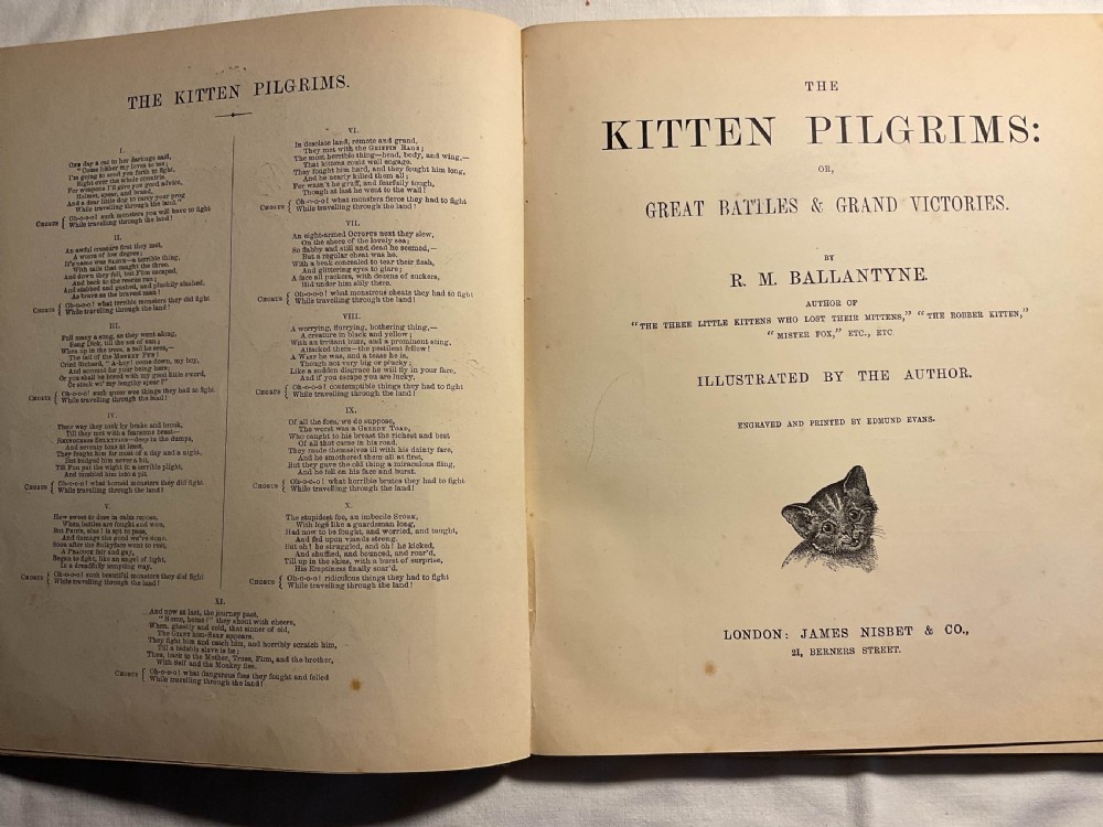 A VICTORIAN CHILDRENS STORY BOOK KITTENS PILGRIMS View III