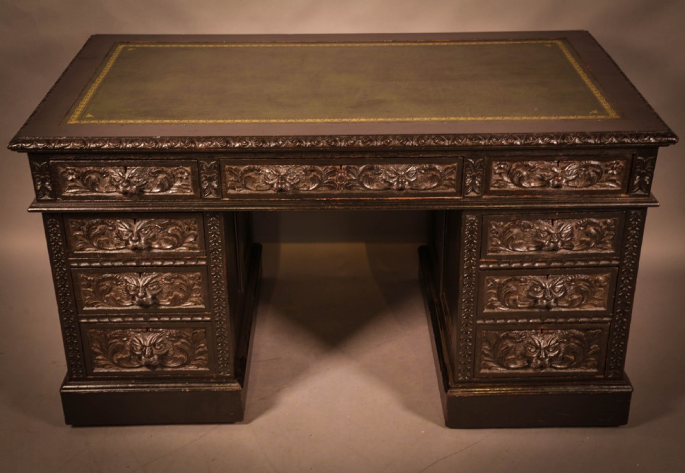 A Victorian Pedestal Desk in Oak