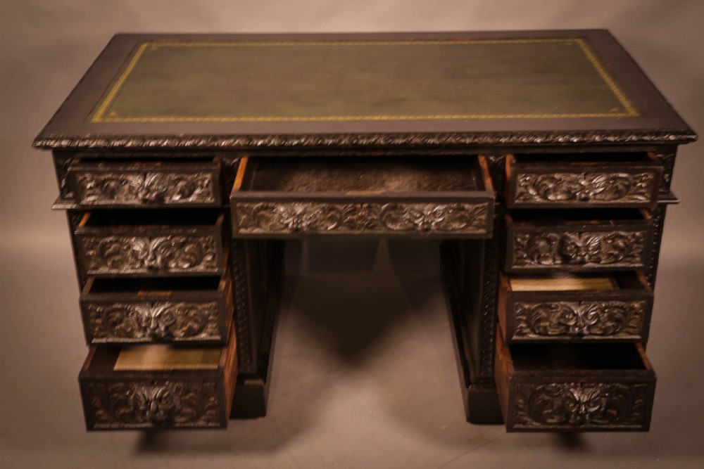 A Victorian Pedestal Desk in Oak View II