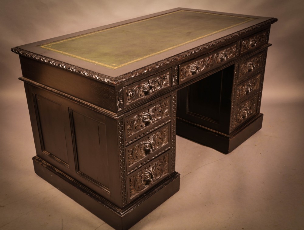 A Victorian Pedestal Desk in Oak View III