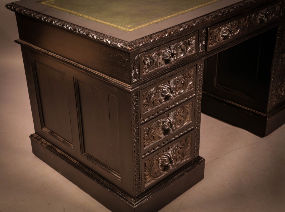 A Victorian Pedestal Desk in Oak View V