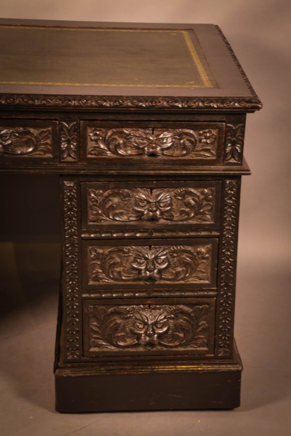 A Victorian Pedestal Desk in Oak View VII