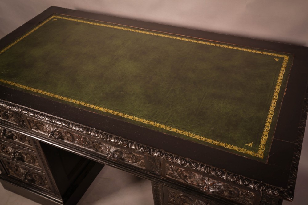 A Victorian Pedestal Desk in Oak View VIII
