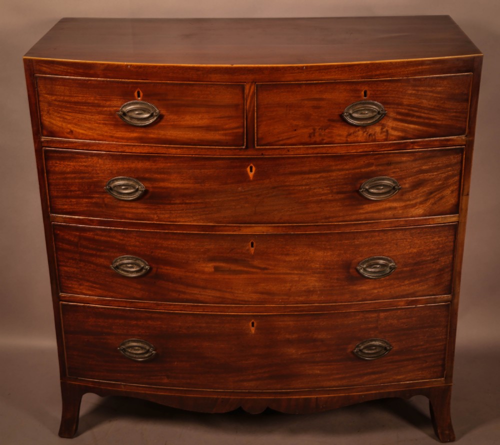 A Georgian Bow Front Chest of Drawers