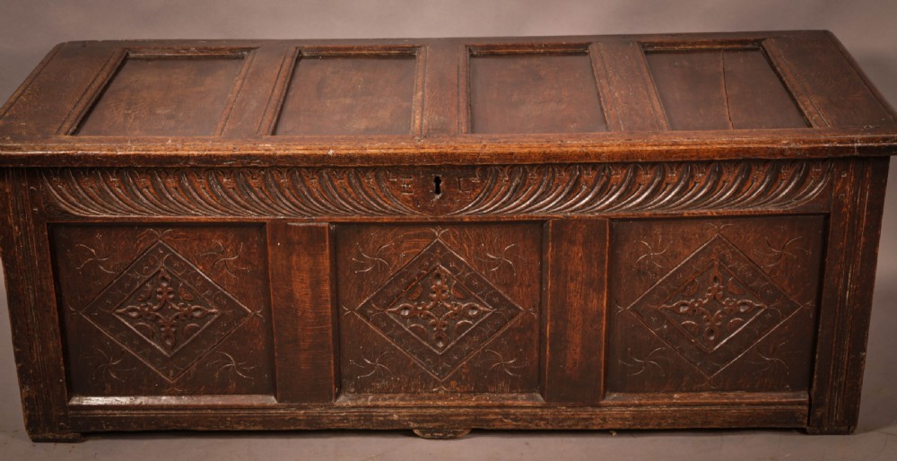 A17th century coffer dated 1665 with initials EL