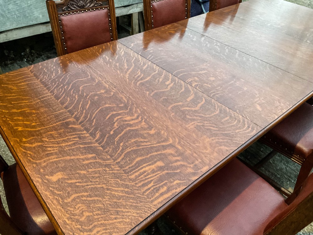Oak Extending Dining Table and set of Matching Chairs View VI