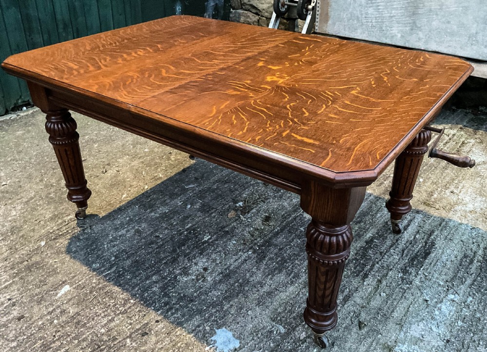 Oak Extending Dining Table and set of Matching Chairs View IX