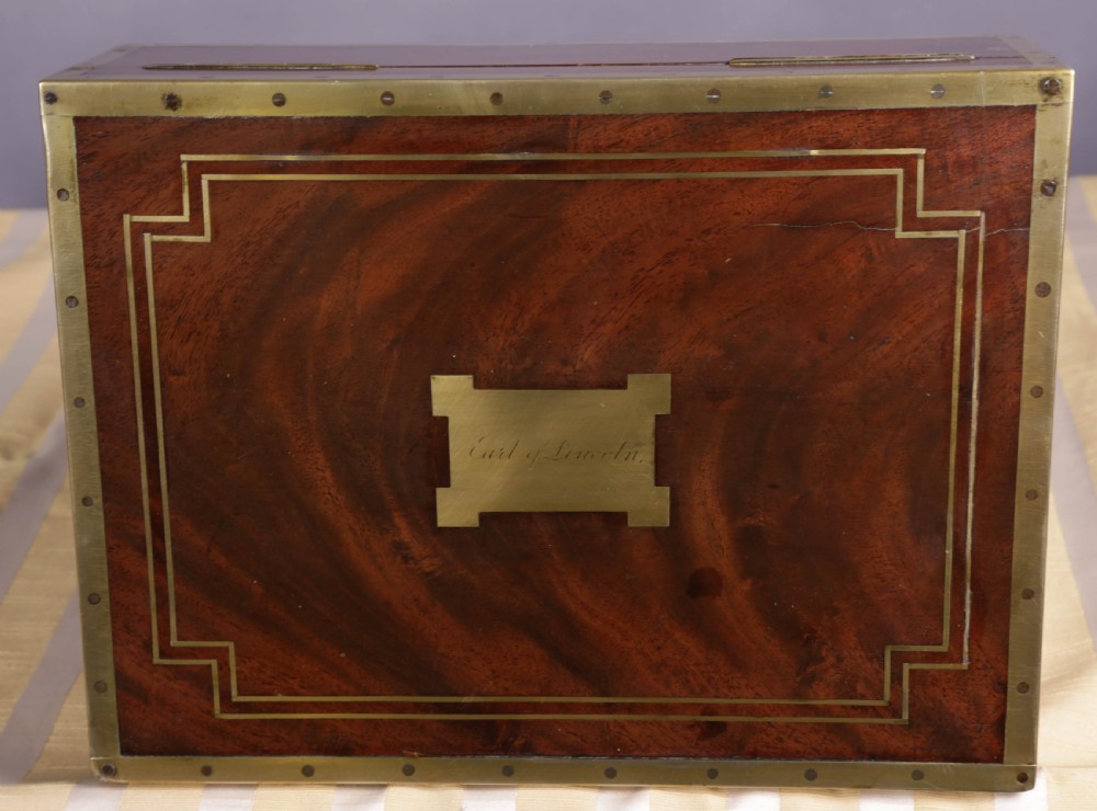 A Quality brass bound campaign box Earl of Lincoln  View III