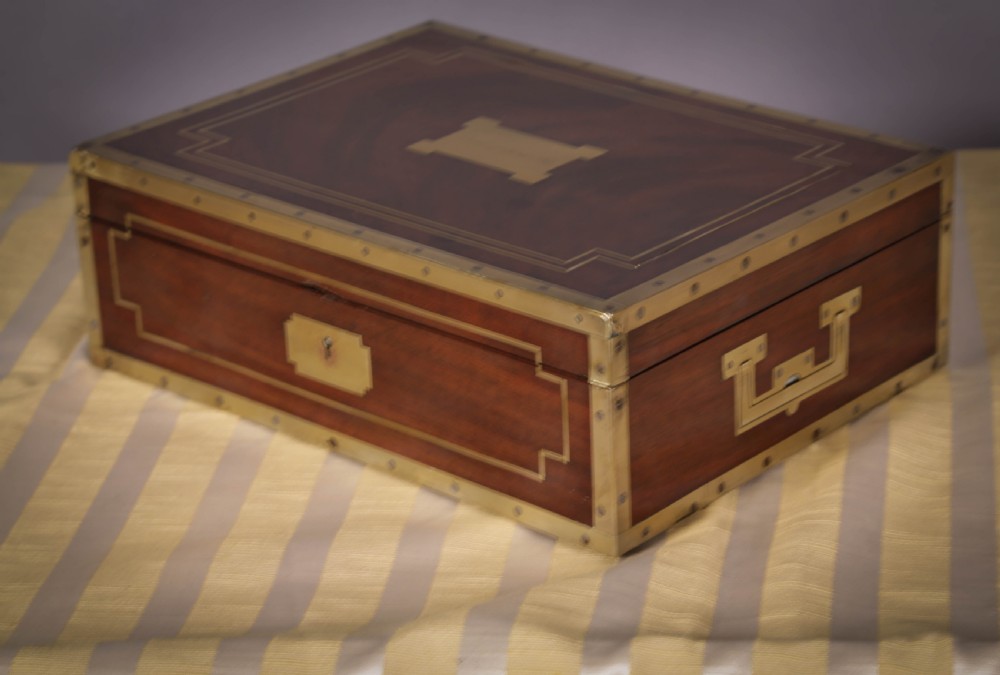 A Quality brass bound campaign box Earl of Lincoln  View VI