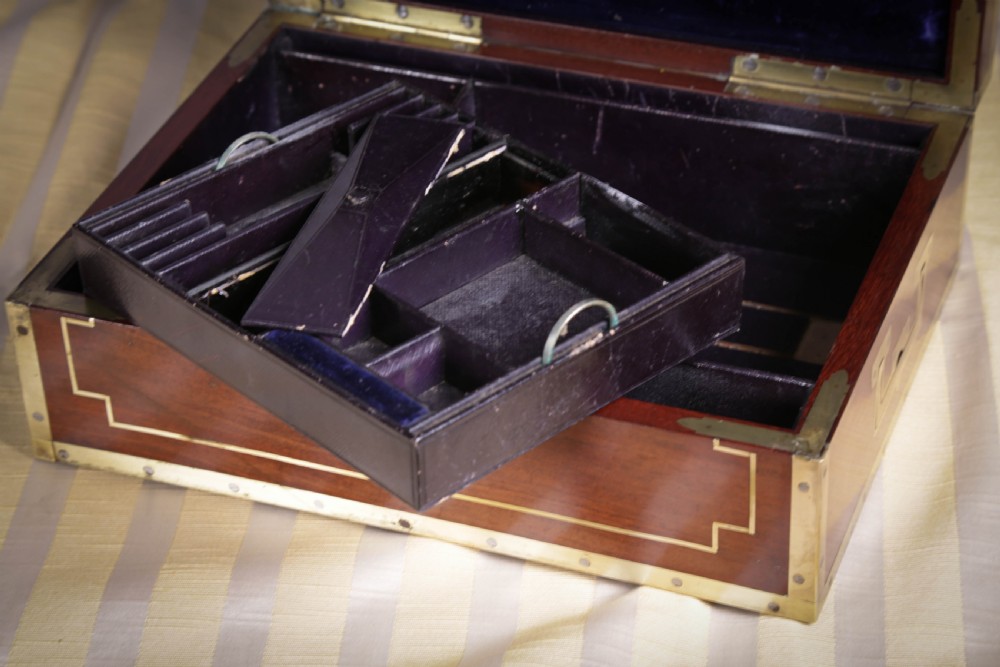 A Quality brass bound campaign box Earl of Lincoln  View VII