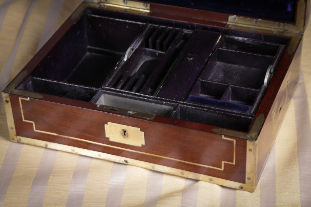 A Quality brass bound campaign box Earl of Lincoln  View VIII