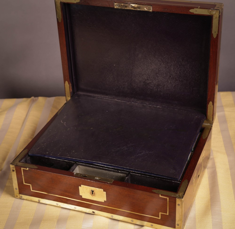 A Quality brass bound campaign box Earl of Lincoln  View IX