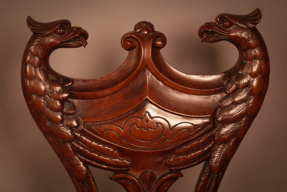 An Early Victorian Hall Chair Griffons View VI