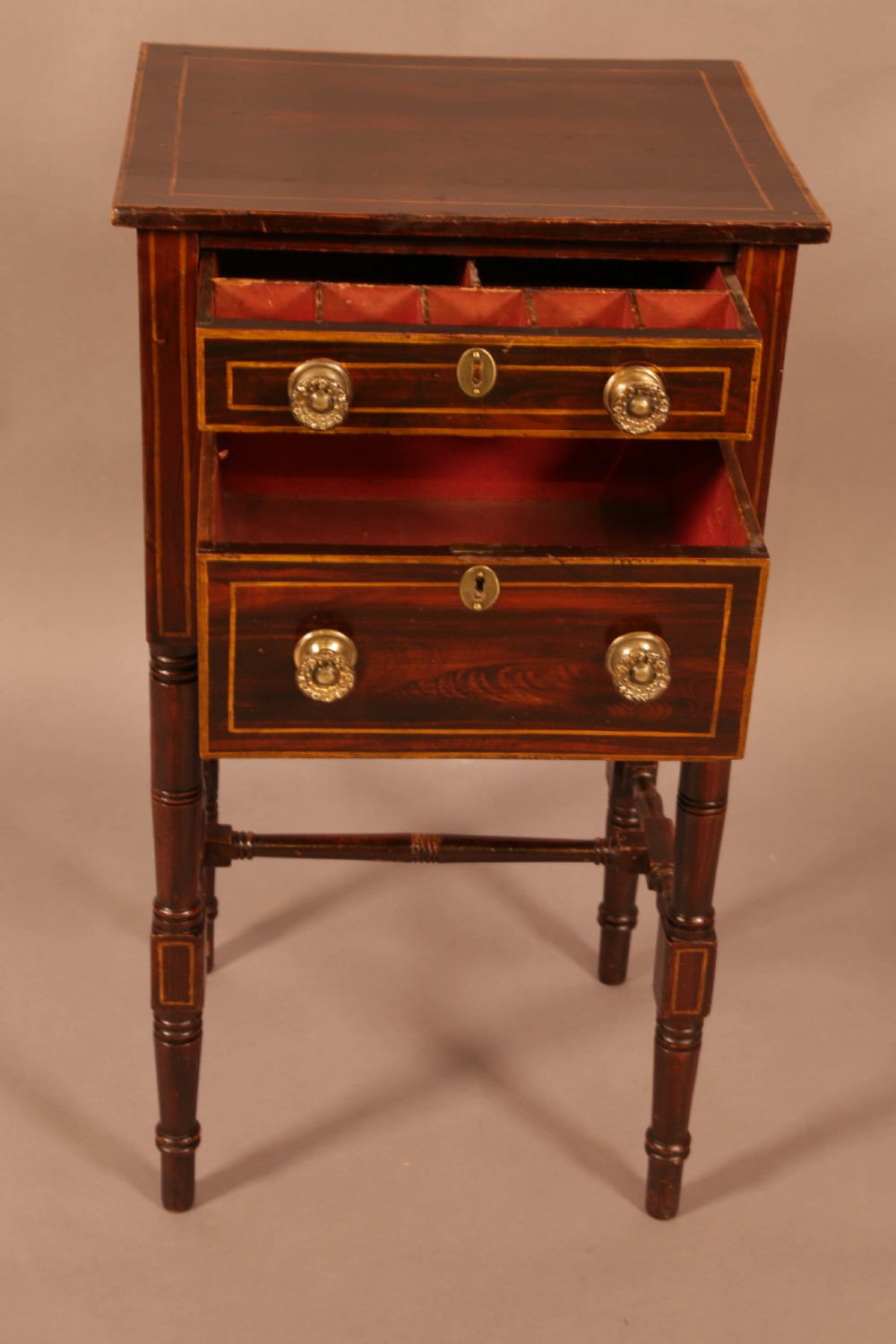 Georgian Sewing table Simulated Rosewood View II