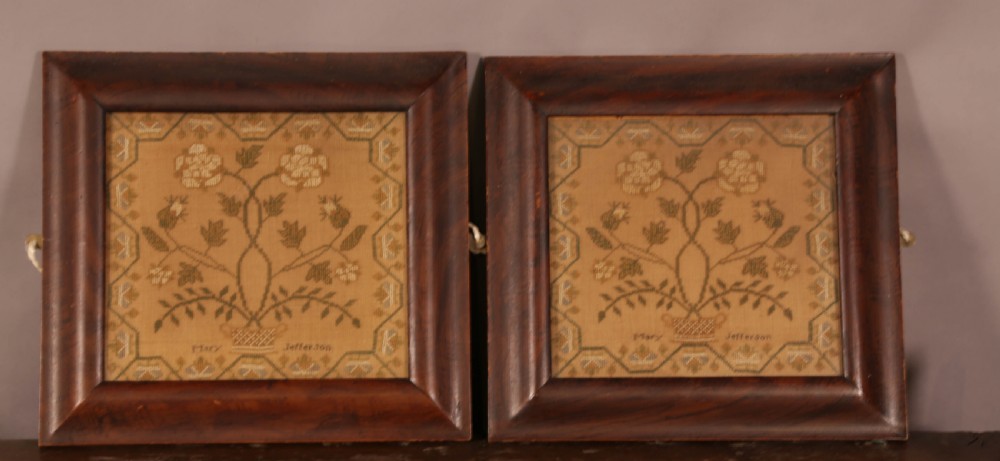 A Pair of Needlework Samplers Mary Jefferson c1830