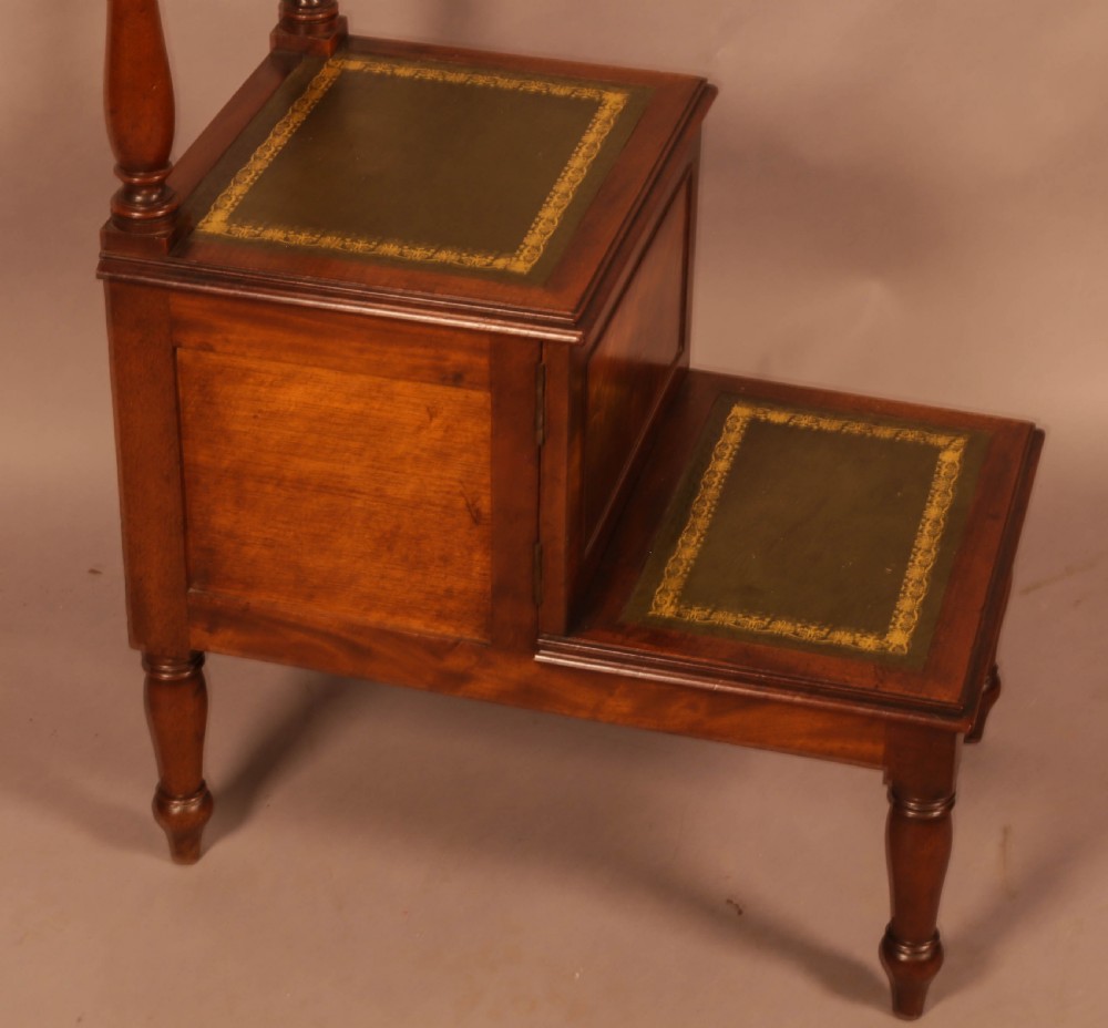 Victorian Mahogany Library Steps View II