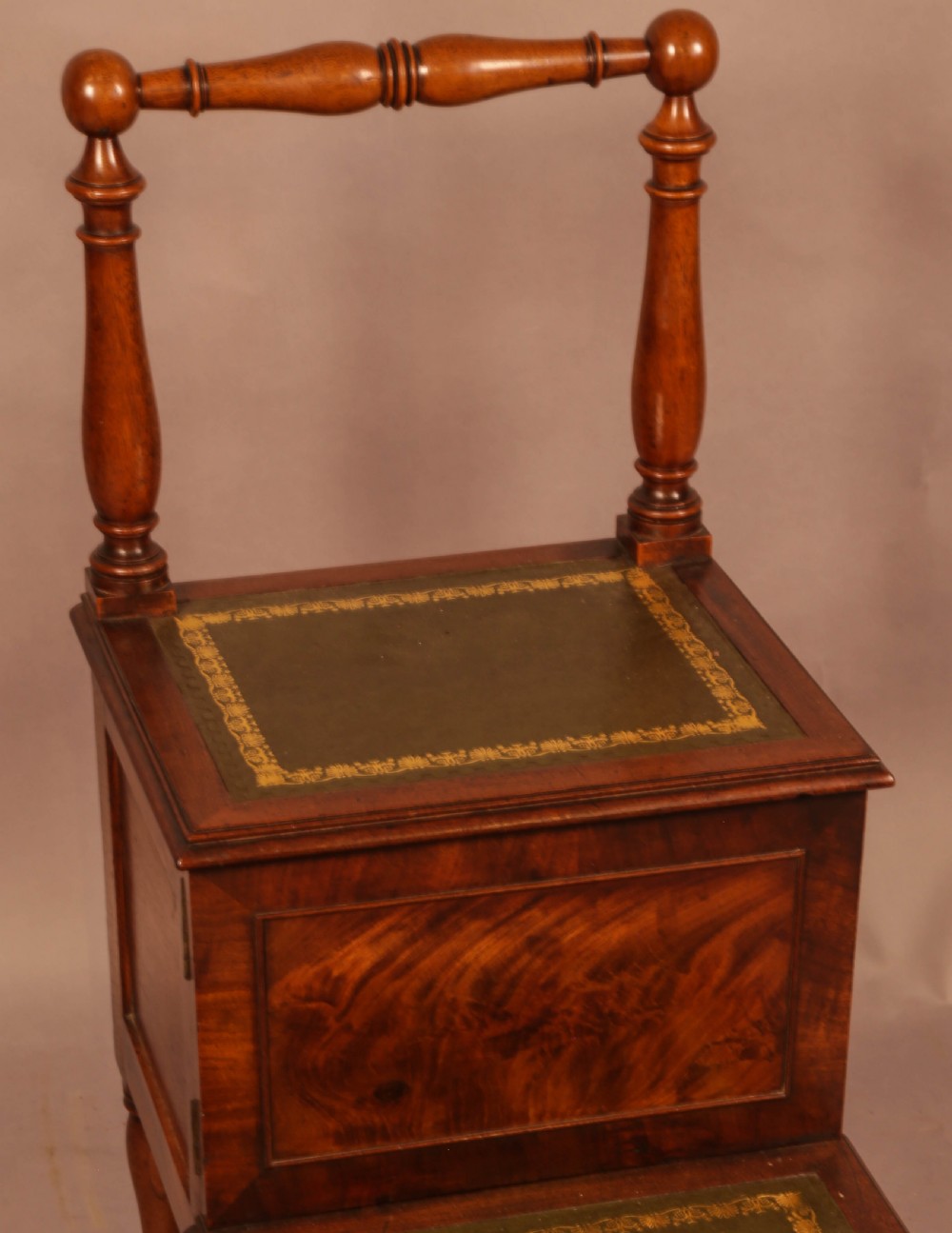 Victorian Mahogany Library Steps View V